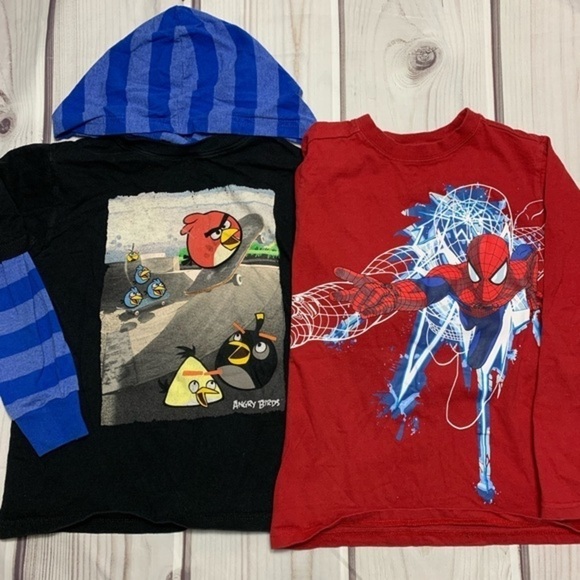 Spider-Man & Angry Birds Long Sleeve Tee Bundle - Picture 1 of 4